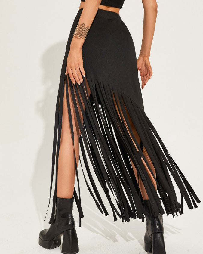Tassels Slim-Fit Skirt