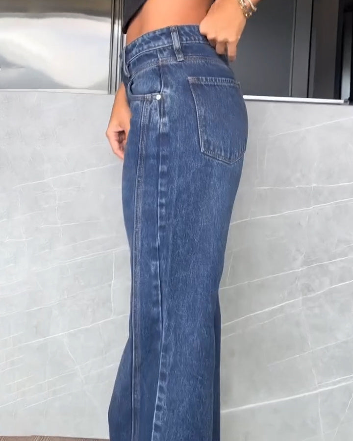 High-Rise Slimming-Fit Wide-Leg Jeans