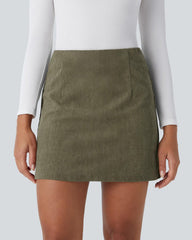 Corduroy Slimming Built In Shorts Skirt