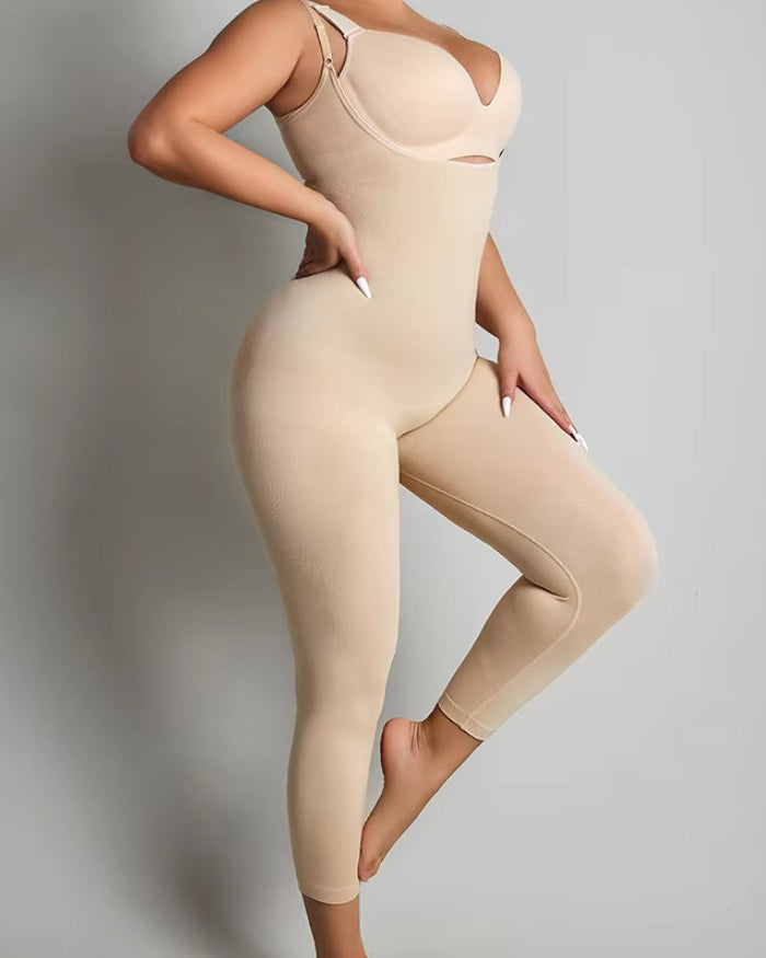 Open-Bust Sleeveless Seamless Tummy-Control Full-body Shaper