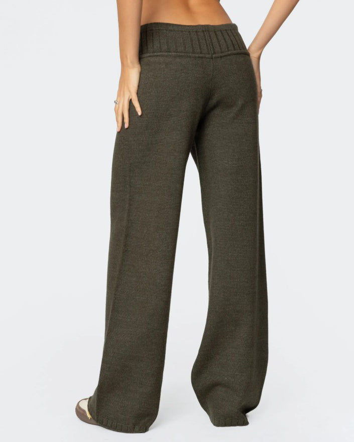 Comfortable Knitted Wide-Leg Pants