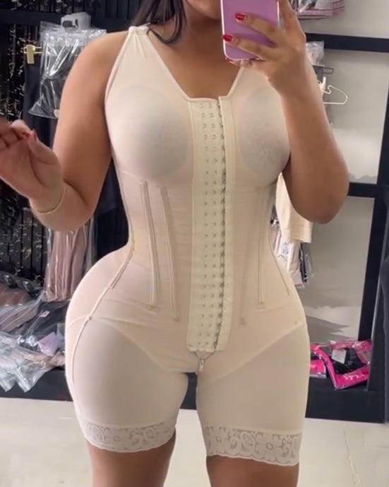 Steel-Boned Tummy Compression Full-Body Sleeveless Shaper