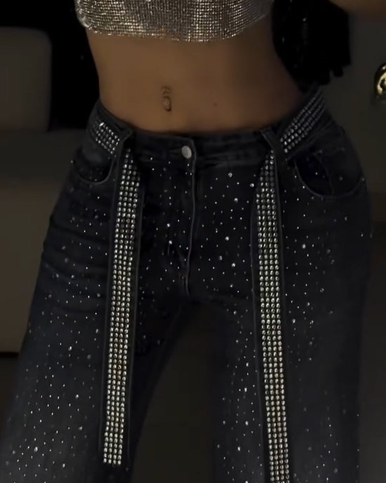 Sparkling Rhinestone Jeans