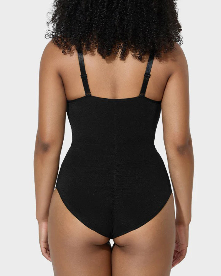 Cross Mesh Tummy Control Shapewear Bodysuit