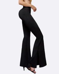 High Waist Side Slit Hip Lift Flared Yoga Pants