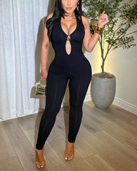 Sleeveless Cutout Bodycon Jumpsuit