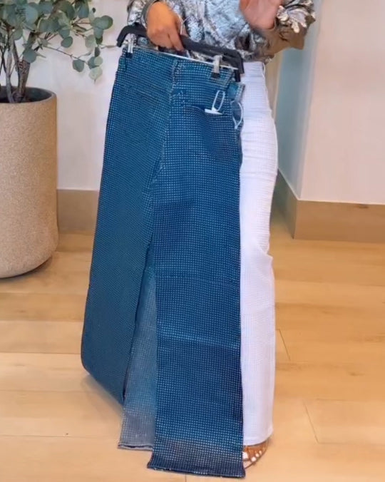 Rhinestone-Studded Sparkly Jeans