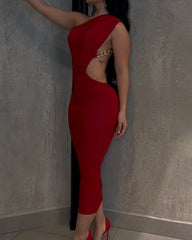 Off-Shoulder Bodycon Midi Dress