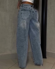 High-Waisted Sparkling Rhinestones Slimming Jeans