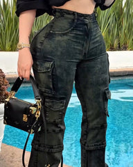 Slimming-Fit Cargo Style Jeans