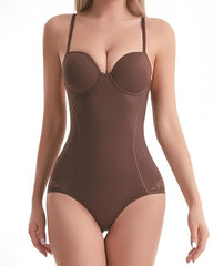 V-Neck Slimming Mesh Shapewear Thong Bodysuit