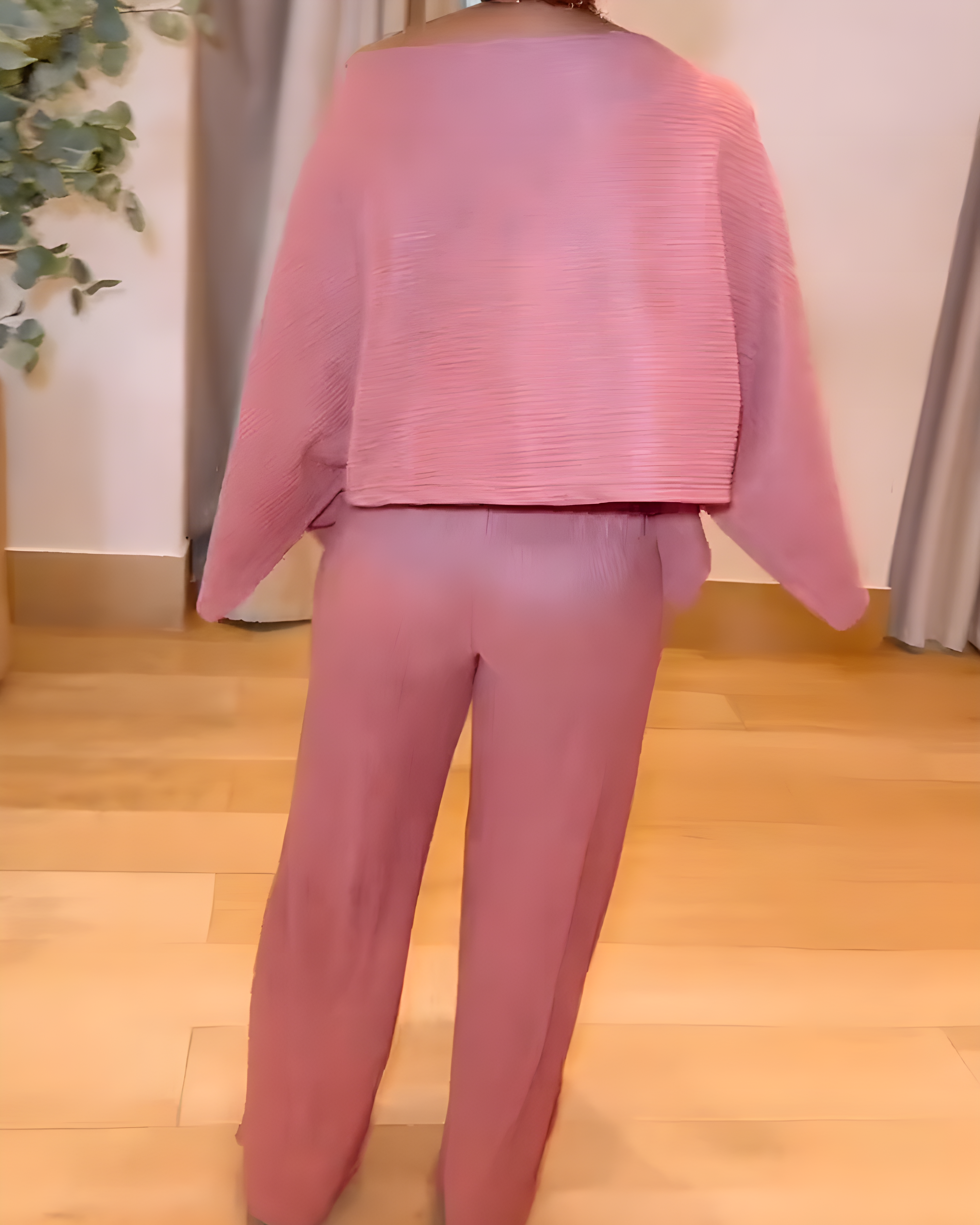 Off-Shoulder Top Wide-Leg Pants Casual Set