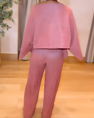 Off-Shoulder Top Wide-Leg Pants Casual Set